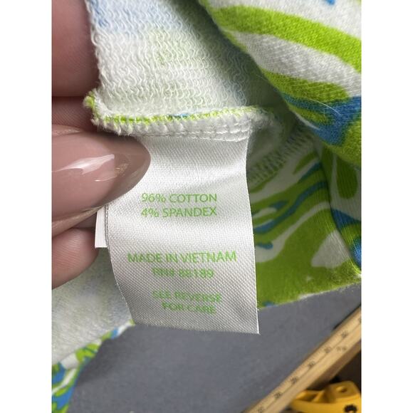 Lilly Pulitzer Dress Small Charlene Shift Limeade Lion Print Green Knit Cotton - Picture 6 of 9